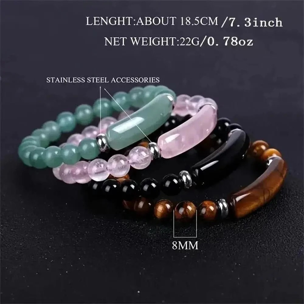 Healing Stone Bracelet – Turquoise, Obsidian, Tiger Eye, Onyx, Opal & Malachite Crystal Energy Jewelry