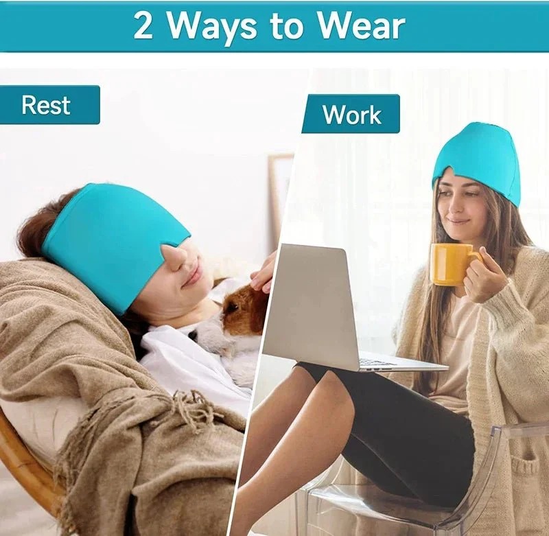Gel Ice Headache & Migraine Relief Hat | Cold Compress Therapy Cap for Sinus & Stress Relief - Image 6