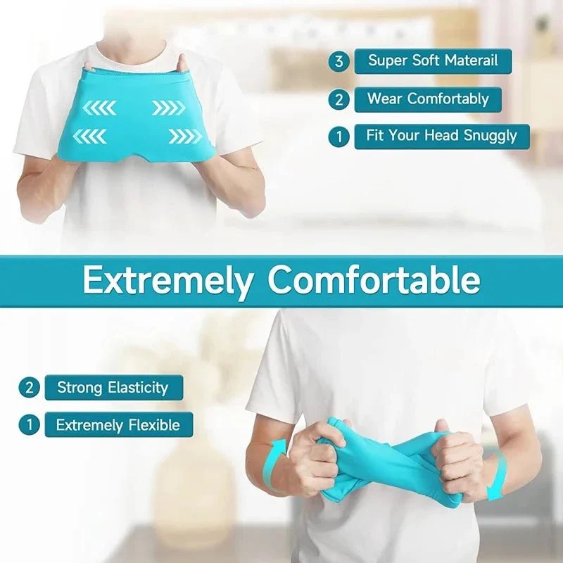 Gel Ice Headache & Migraine Relief Hat | Cold Compress Therapy Cap for Sinus & Stress Relief - Image 4