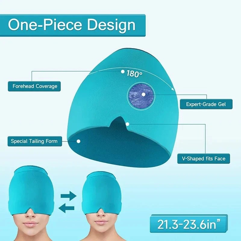 Gel Ice Headache & Migraine Relief Hat | Cold Compress Therapy Cap for Sinus & Stress Relief - Image 3
