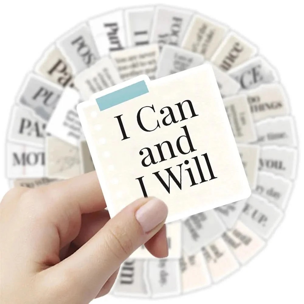 10/40/80PCS Motivational Phrase Graffiti Stickers – Waterproof Laptop, Phone, Guitar, Bike Decals for Kids & Adults