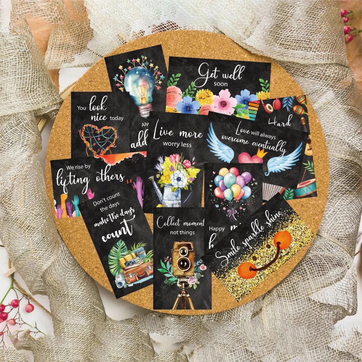 10/50 PCS Positive Affirmation Cards – Daily Encouragement Notes for Women, Men, and Kids